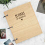 Engraved ‘Five Years Of Memories’ Wooden Scrapbook, thumbnail 1 of 7