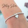 Sterling Silver Prom Night 2026 Heart Stretch Bracelet, thumbnail 3 of 12