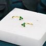 Emerald Green Trio Huggie Hoop Earrings, thumbnail 6 of 10