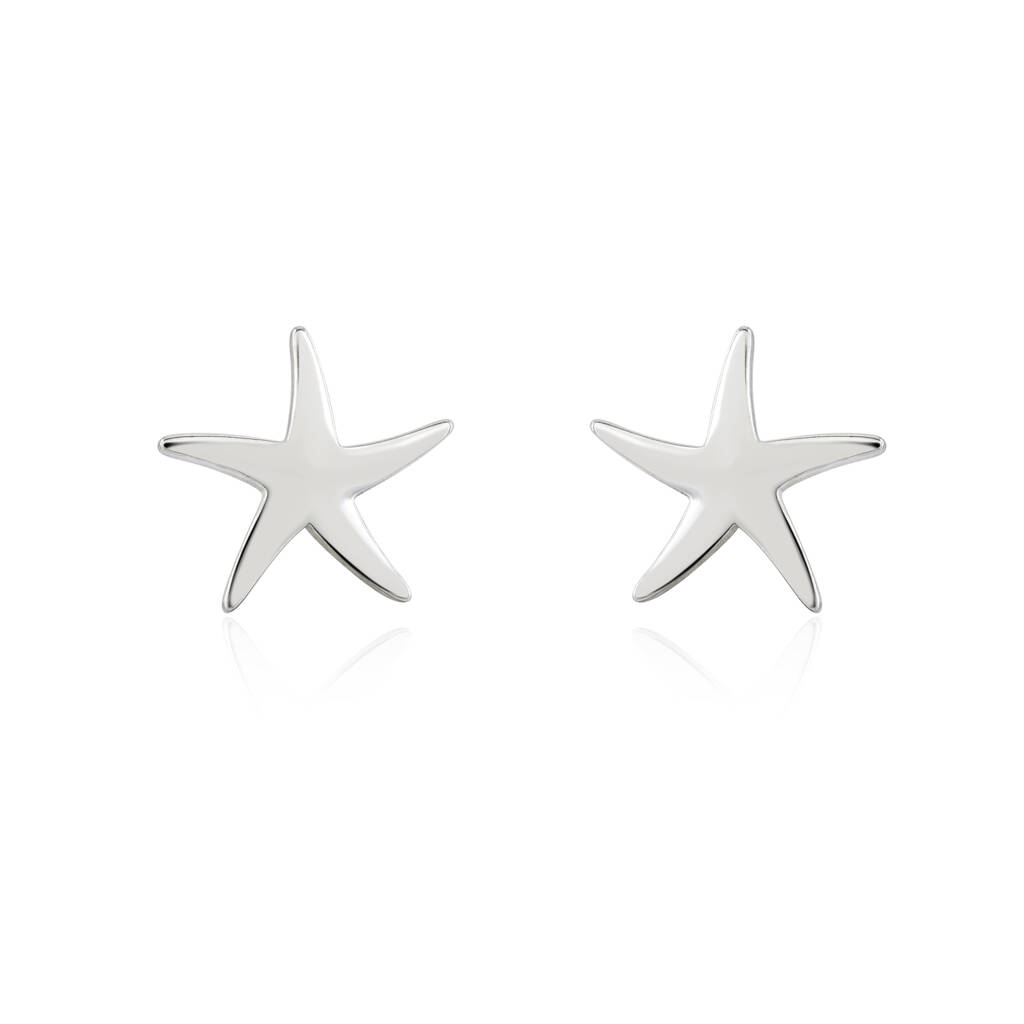 Silver Starfish Studs, 1 of 3