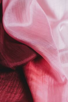 100% Mulberry Silk Scarf, Ombre Burgundy Pink White In Gift Box, 6 of 11