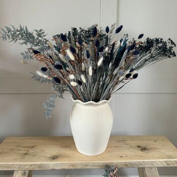 Navy Blue And Grey Dried Flower Arrangement, 6 of 6