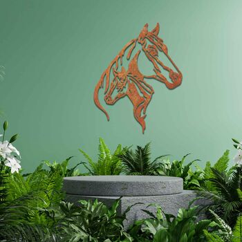 Rusted Metal Horses Decor Animal Wall Art, 8 of 10