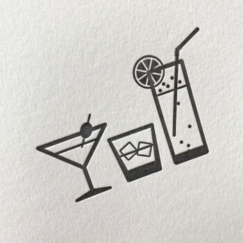 'Cocktail' Letterpress Card, 2 of 2