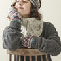 Fair Trade Cable Handknit Wool Lined Neckwarmer Scarf, thumbnail 7 of 12