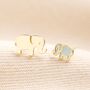 Mum And Baby Elephant Stud Earrings In Gold, thumbnail 1 of 5