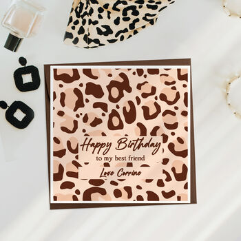 Personalised Birthday Leopard Pattern Card, 4 of 5