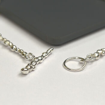 Handmade Solid Sterling Silver Pebble Bracelet, 5 of 5