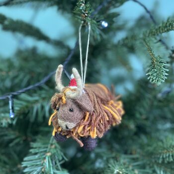 Personalised Highland Cow Christmas Bauble, 2 of 3