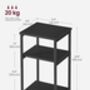 Three Tier Sofa Side Table With Steel Frame, thumbnail 2 of 10