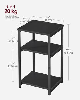 Three Tier Sofa Side Table With Steel Frame, 2 of 10