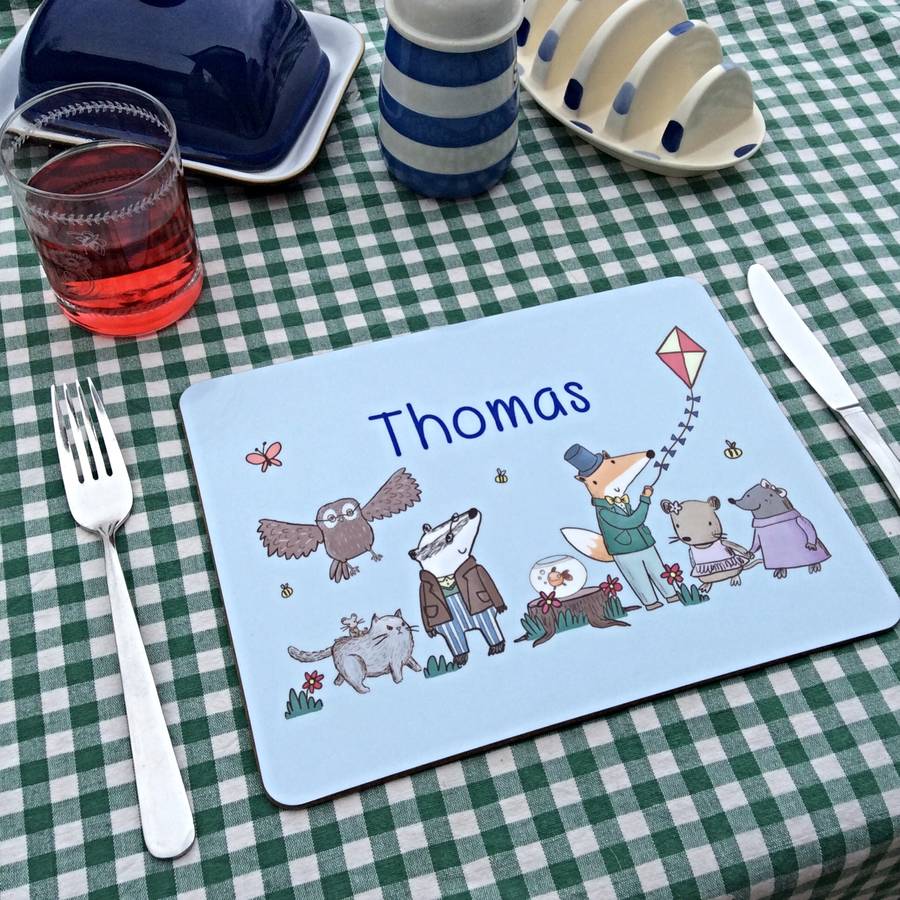 Personalised Children's Placemat By Otis Green