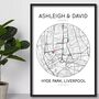 Personalised Engagement Gift, Proposal Map Print, thumbnail 1 of 4