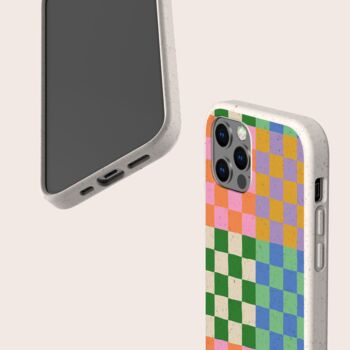 Colour Check Biodegradable Phone Case, 4 of 8