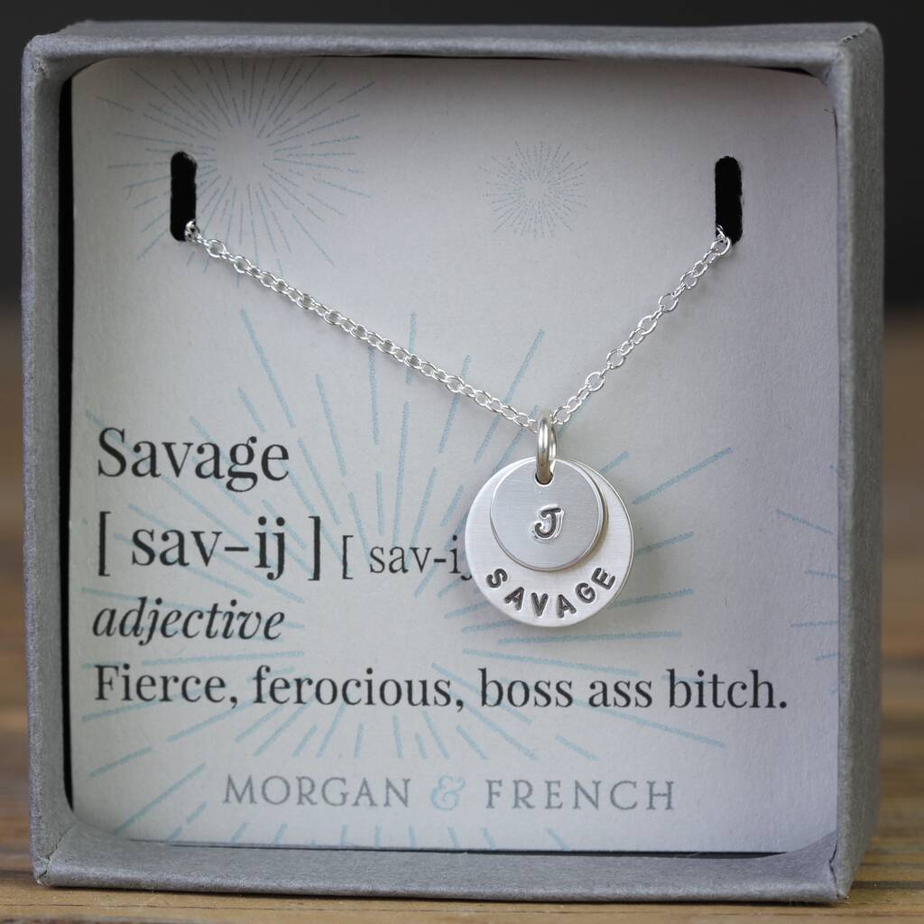 Definition Of… Savage. Personalised Letter Necklace By & French