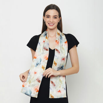 Poppies Double Sided Silk Scarf, 9 of 12