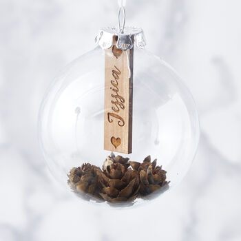 Personalised Pine Cone Christmas Bauble, 6 of 8