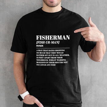 Fisherman Funny Dictionary Meaning Definition Unisex T Shirt, 3 of 3