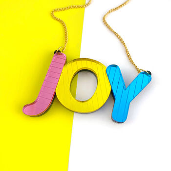 'Joy' Acrylic Necklace, 2 of 5