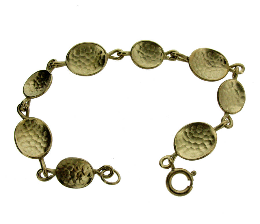 Gold Vermeil Hammered Ellipse Bracelet By Will Bishop Jewellery Design ...