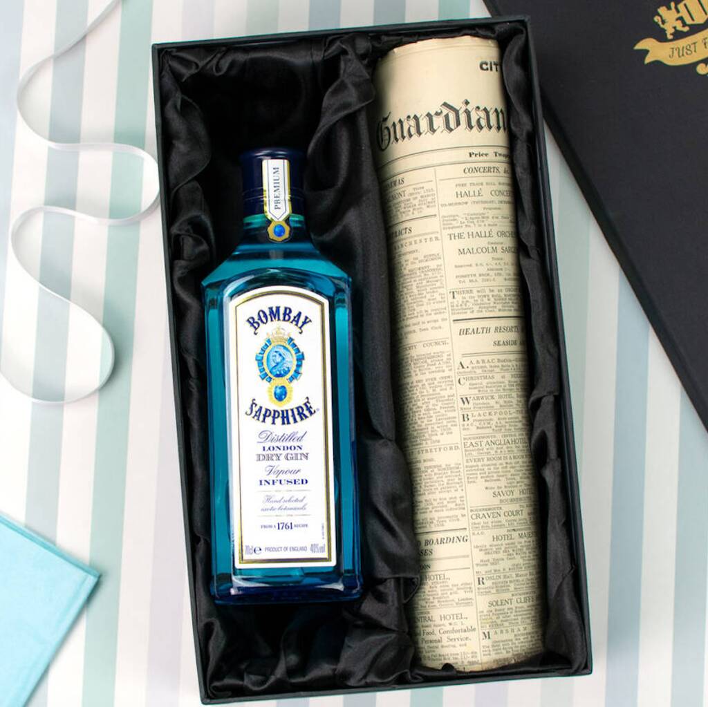 Bombay Sapphire Gin And Newspaper Year Gift, 1 of 3