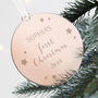 Baby's First Christmas Personalised Gold Bauble, thumbnail 2 of 4
