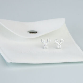 Sterling Silver Scissor Stud Earrings, 6 of 6
