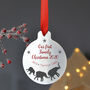 Personalised Metal First Christmas Elephant Bauble, thumbnail 1 of 4