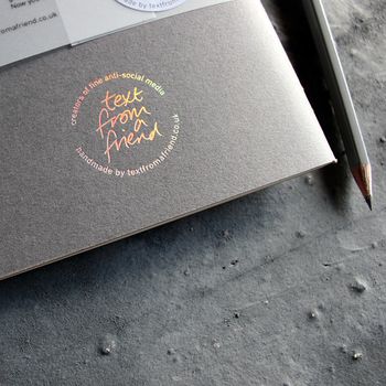 'Never Not Procrastinating' Hand Stitched Foil Notebook, 4 of 5