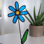 Stained Glass Everlasting Flower Blue Daisy Sun Catcher, thumbnail 5 of 7