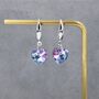 Alexandrite Cz Heart Drop Dangle Earrings In Sterling Silver, thumbnail 4 of 12