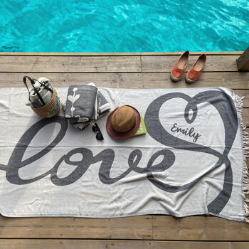 Personalised Love Towel Throw 30th Birthday Gift, 3 of 10