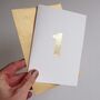 Handmade Gold Leaf 75th / Any Number Birthday Card, thumbnail 7 of 7