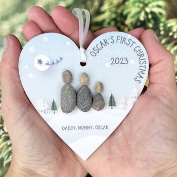 Personalised My First Christmas Pebble Bauble, 2 of 3