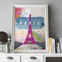 Paris Eiffel Tower Landmark Print, thumbnail 1 of 4