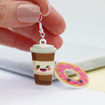 You Are The Coffee To My Donut Valentine's Earrings, 5 of 12