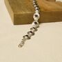 Sterling Silver And Crystal Coin Station Bracelet, thumbnail 4 of 5