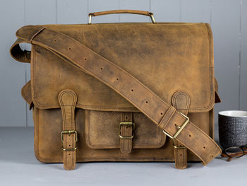 Personalised Weekender Leather Satchel Bag, 2 of 11