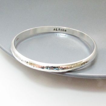 Personalised Heavy Silver Bangle, 3 of 6