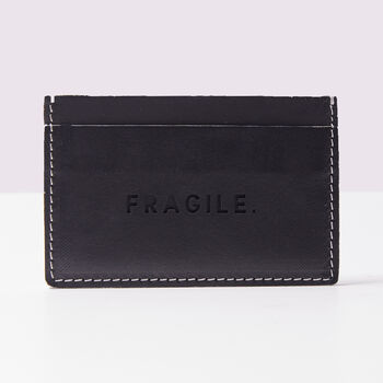 'Fragile' Laser Cut Leather Cardholder, 5 of 7