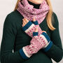 Knitted Fair Isle Wrist Warmers With Thumbs Brights, thumbnail 6 of 8