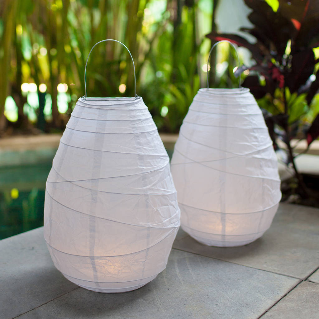 Pair Of Battery Led Paper Lantern Lights By Lights4fun