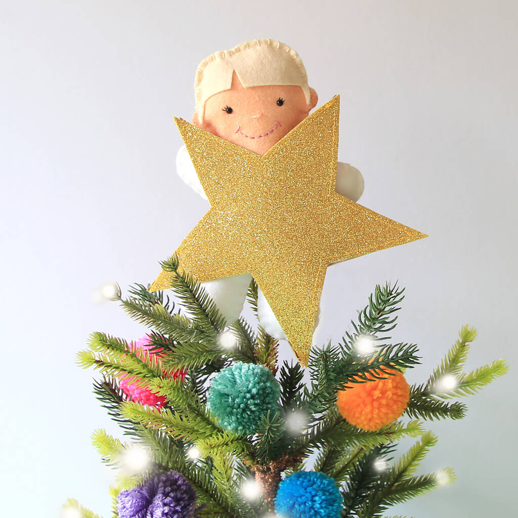 Personalised Felt Christmas Tree Topper By Miss Shelly Designs