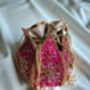 Hot Pink Silk Potli/Wrist Bag, thumbnail 4 of 5