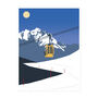 Ski Lift And Piste Mountains Wall Art Print, thumbnail 3 of 3