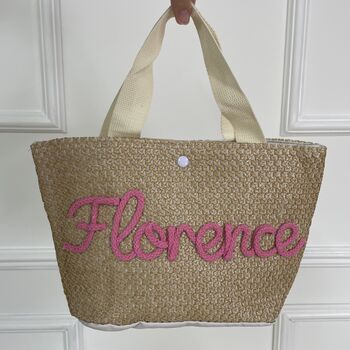 Personalised Mini Straw Hand Bag, 5 of 5