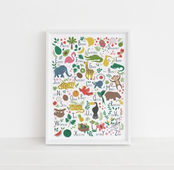 Colourful Tropical Alphabet Print For Children's Room, 4 of 4