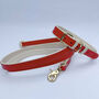 Handmade Italian Leather Dog Puppy Lead In Red, thumbnail 2 of 6
