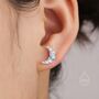 Sterling Silver Cresent Moon With Moonstone Stud Earrings, thumbnail 7 of 12