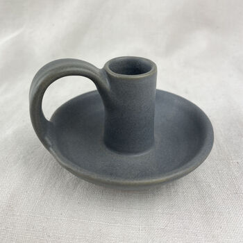 Fair Trade Stoneware Hand Candlestick Holder With Plate, 5 of 12